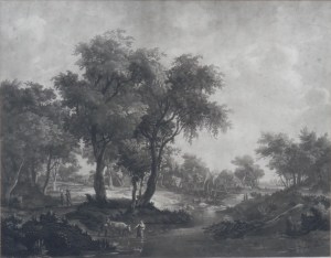 The Water Mill Hobbema/ Earlom  mezzotint with etching pub. J Boydell 1769