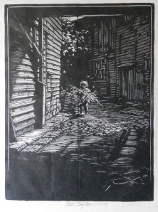 The Dustbin by CW Taylor image size 4 3/4 x 6 3/4