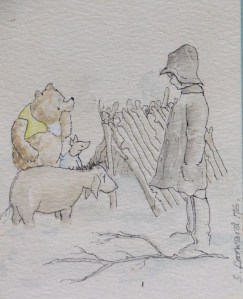 A House for Eeyore pen and wash by S. Forward