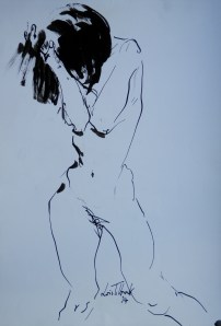 Nude pen and ink @ 1994 by Lois Tilbrook